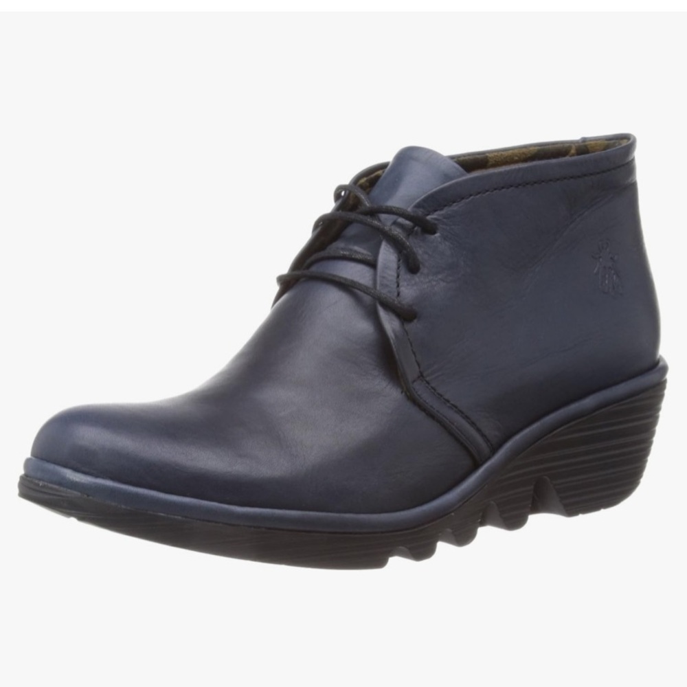 Fly London Pert Leather wedge ankle boot lace up